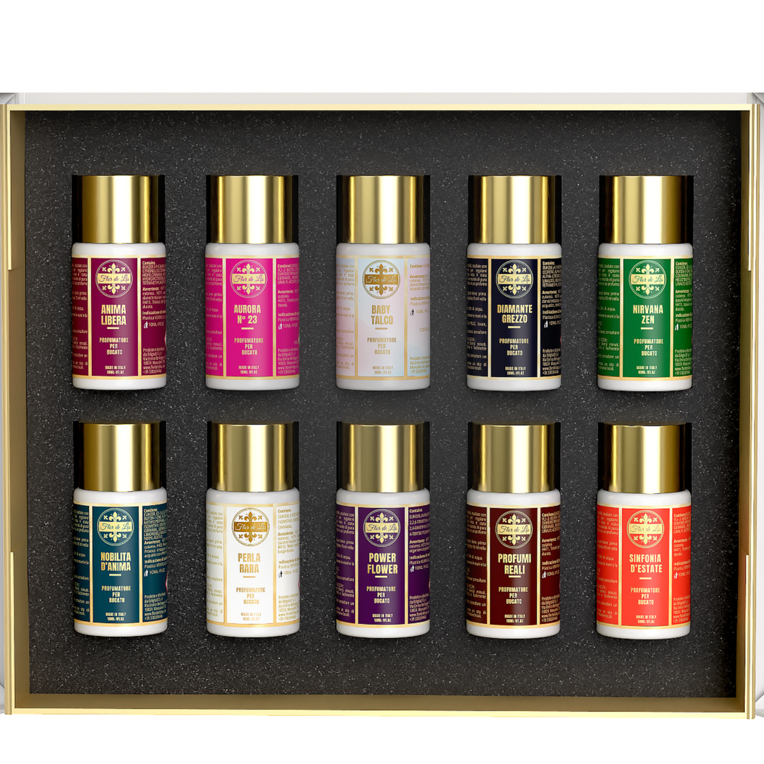 LUXURY BOX, KIT 10 FRAGRANZE PROFUMA BUCATO LAVATRICE