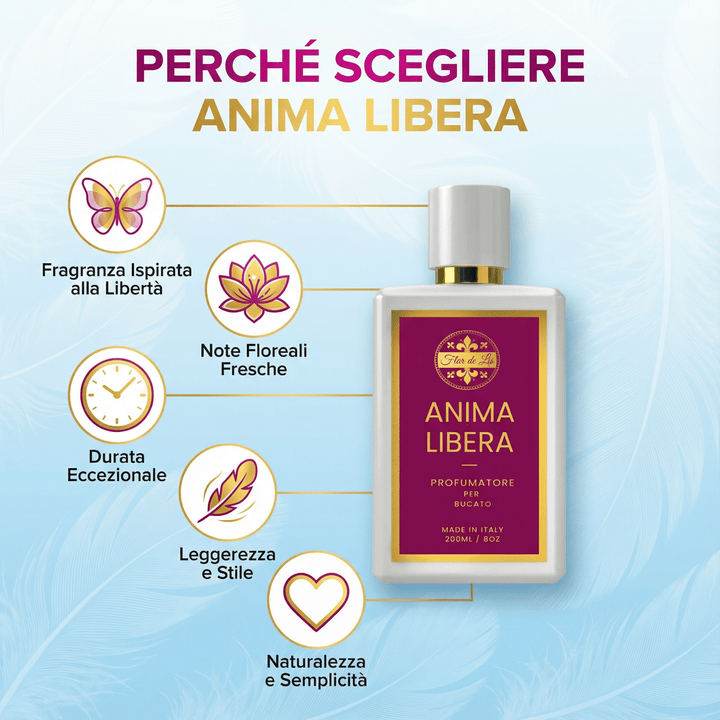 Anima Libera, Profumatore Bucato Concentrato per Lavatrice. - Profumatore Bucato Concentrato per Lavatrice | Flor De Lis
