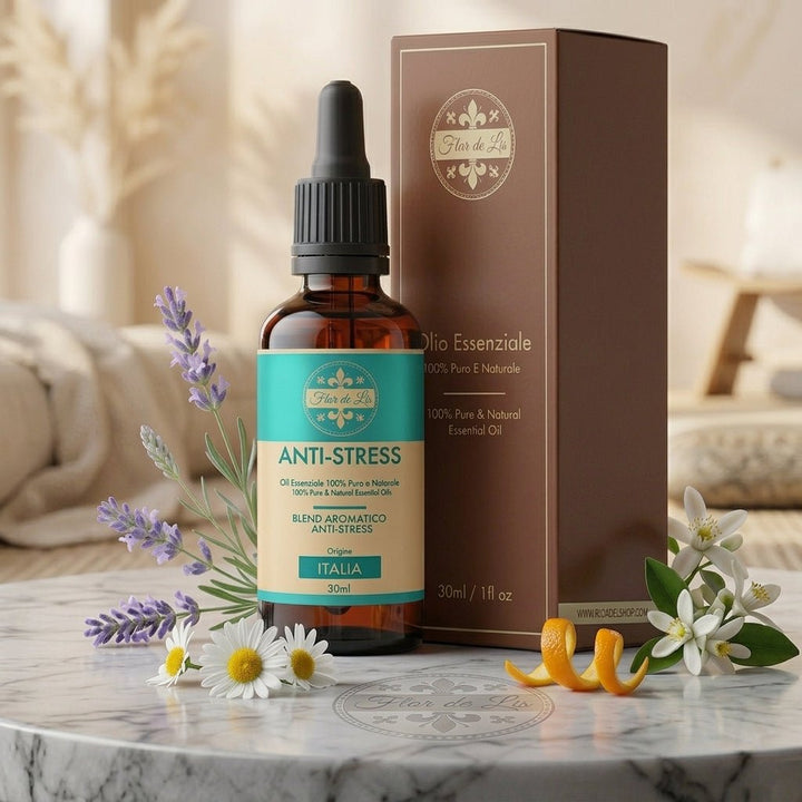 Blend Aromatico ,Anti-Stress ,100% Puro e Naturale, per Diffusori Ambiente, Aromaterapia - Profumatore Bucato Concentrato per Lavatrice | Flor De Lis