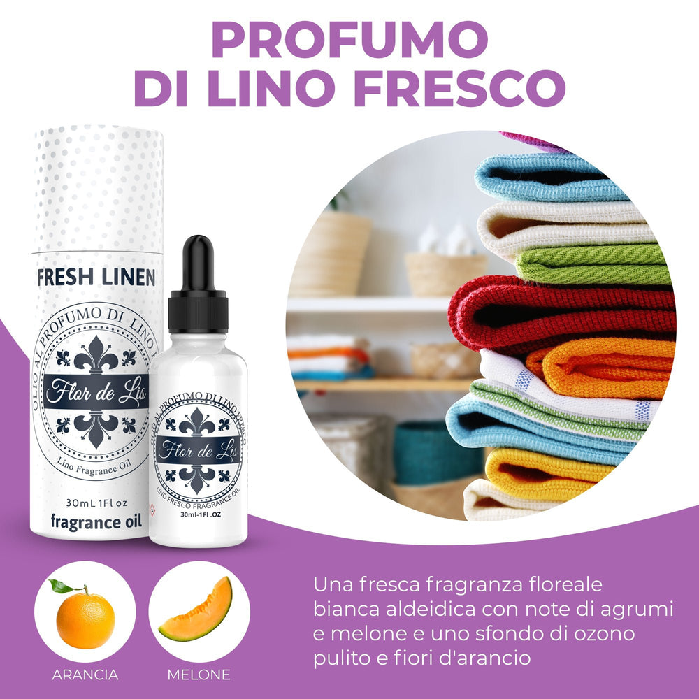 Esclusivo Profumo per Asciugatrice,Olio alla Fragranza di Lino Fresco Flor De Lis - Profumatore Bucato Concentrato per Lavatrice | Flor De Lis