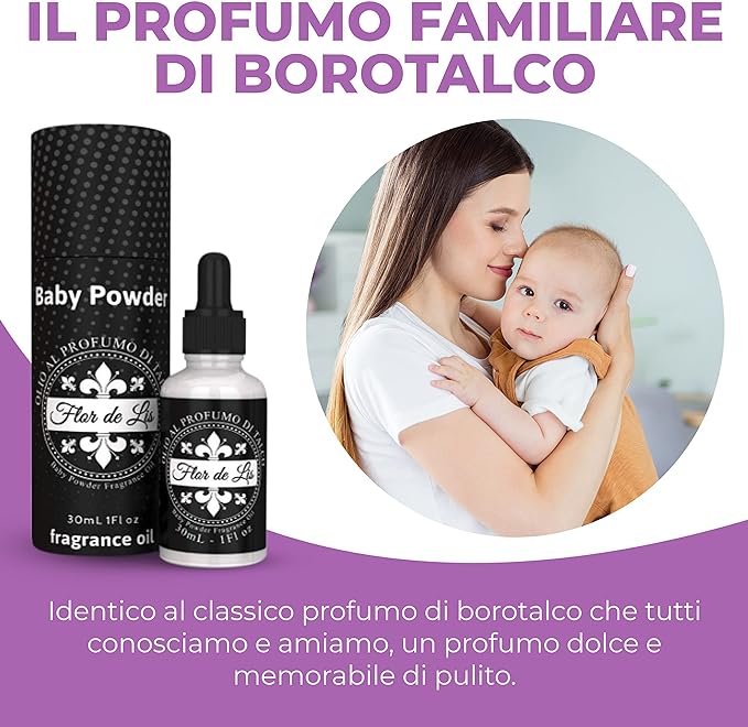 Esclusivo Profumo Per Asciugatrice,Olio Alla Fragranza Di Talco Flor De Lis - Profumatore Bucato Concentrato per Lavatrice | Flor De Lis
