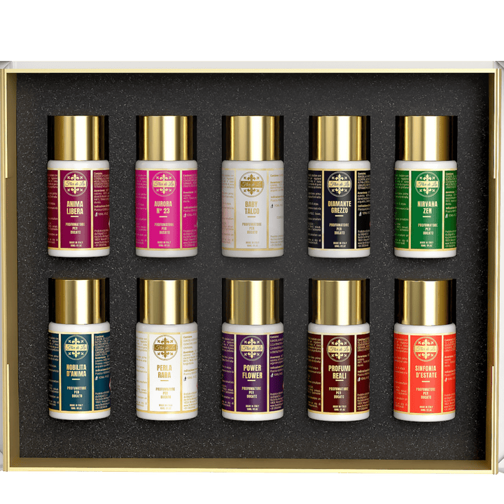 LUXURY BOX, KIT 10 FRAGRANZE PROFUMA BUCATO LAVATRICE - Profumatore Bucato Concentrato per Lavatrice | Flor De Lis