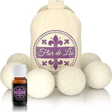 Palline Di Lana per Asciugatrice Con Olio Essenziale Lavanda - Profumatore Bucato Concentrato per Lavatrice | Flor De Lis