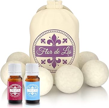 Palline Per Asciugatrice Di Lana Con Oli PROFESSIONALI Al Profumo Di Ammorbidente e Bucato - Profumatore Bucato Concentrato per Lavatrice | Flor De Lis
