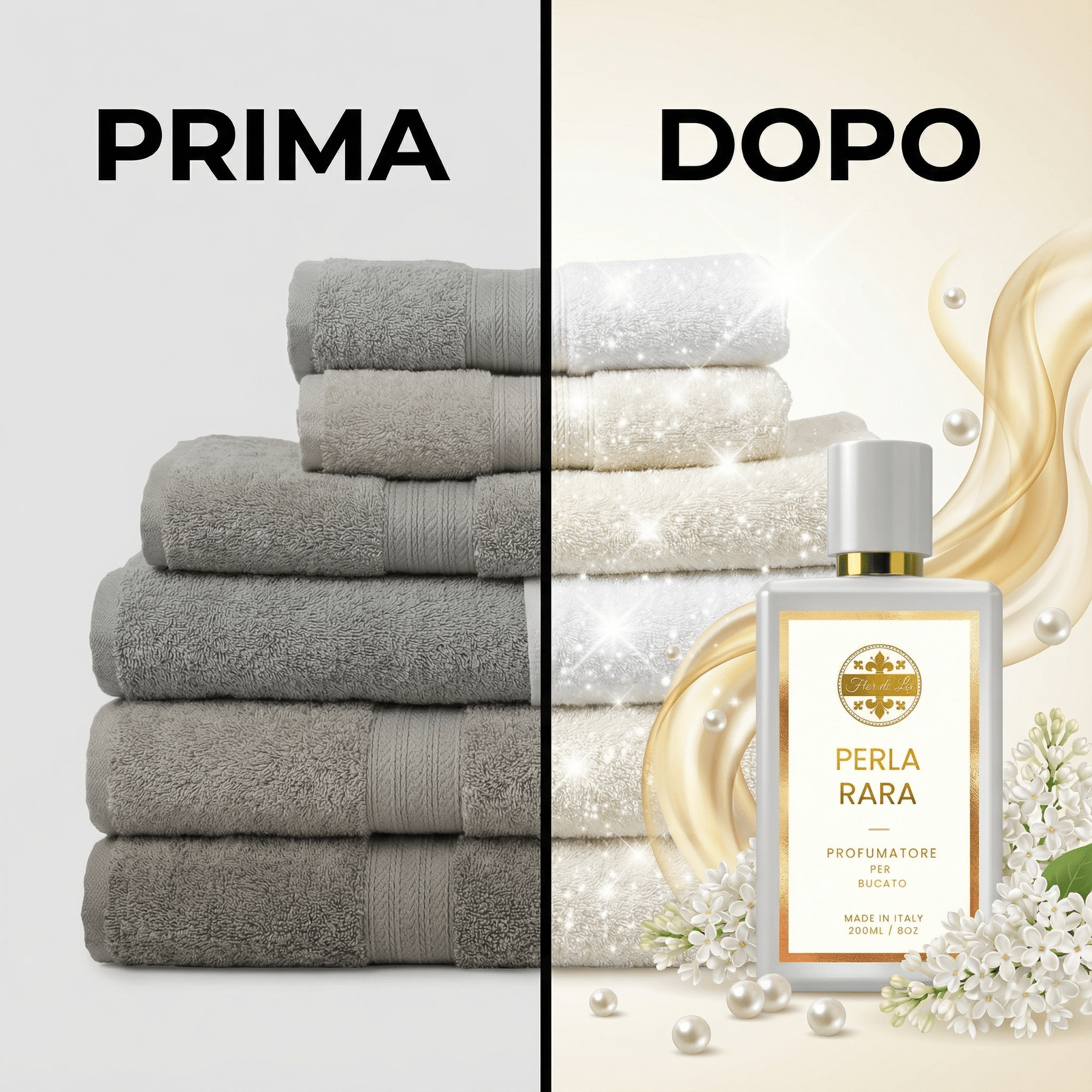 Perla Rara, Profumatore Bucato, concentrato per Lavatrice 200ml. Flor De Lis - Fragranze di Lusso per Bucato e Casa Perla Rara, Profumatore Bucato, concentrato per Lavatrice 200ml. Flor De Lis - Fragranze di Lusso per Bucato e Casa