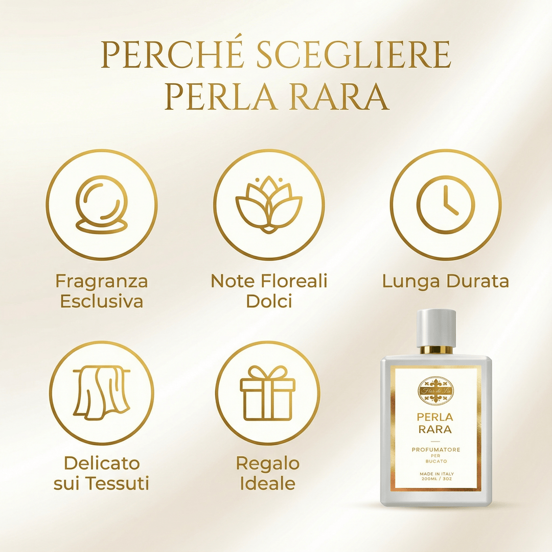 Perla Rara, Profumatore Bucato, concentrato per Lavatrice - Profumatore Bucato Concentrato per Lavatrice | Flor De Lis