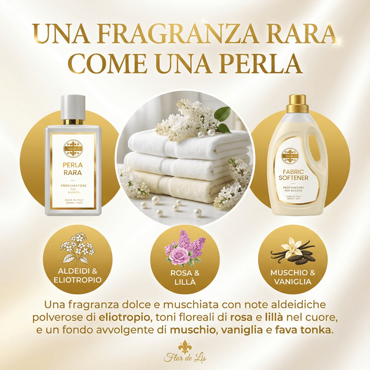 Perla Rara, Profumatore Bucato, concentrato per Lavatrice - Profumatore Bucato Concentrato per Lavatrice | Flor De Lis